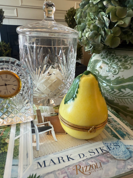 Vintage Hand Painted Limoges-Pear W/Rare Matching Pair Clasp