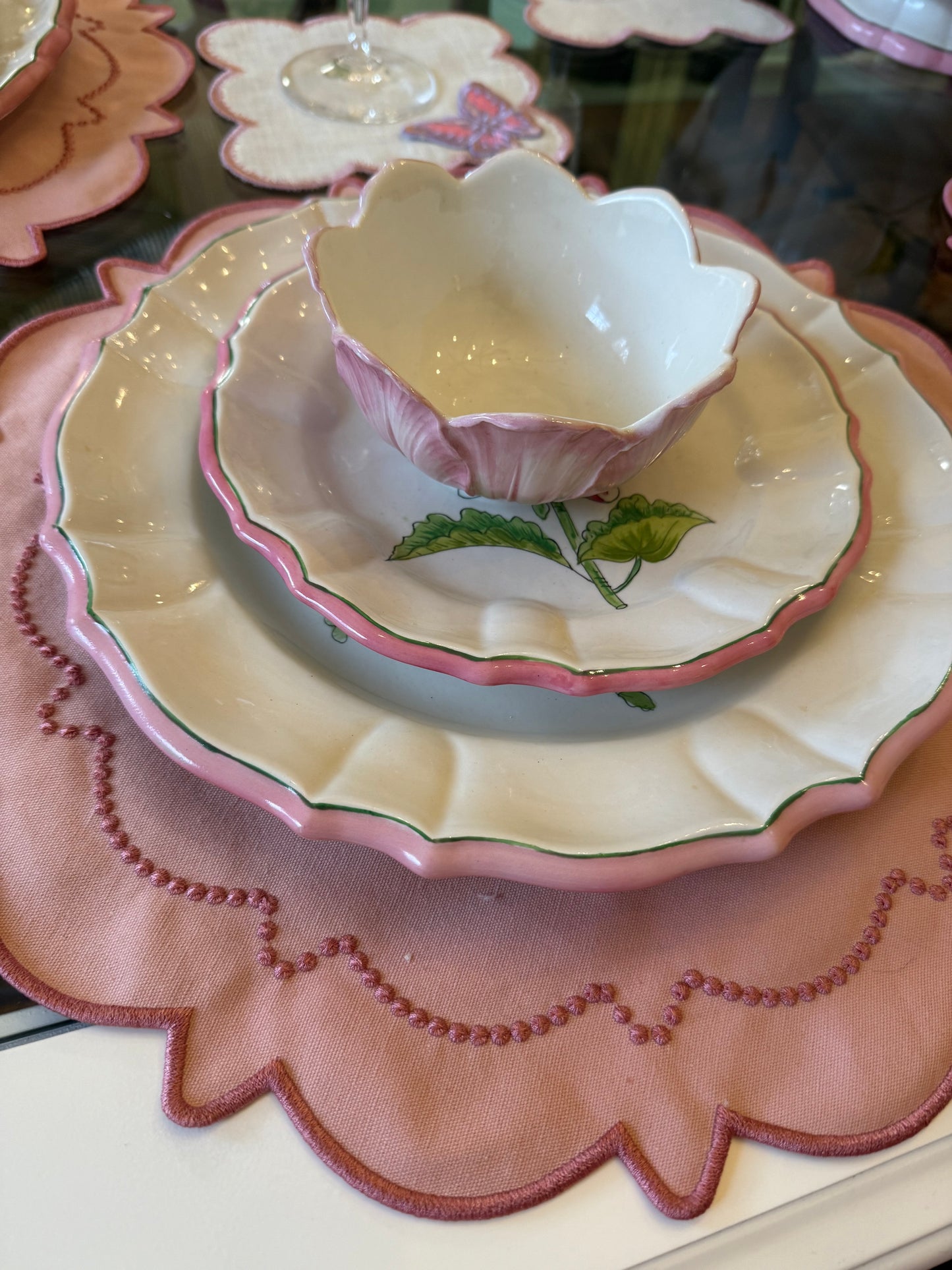 Vintage Italian Hydrangea Dinnerware Set (32 pieces)- Service for 8
