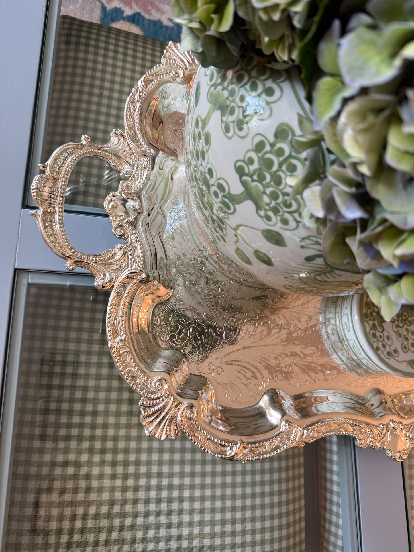 Baltimore Silver Co. Ornate Footed Serving Tray with Handles