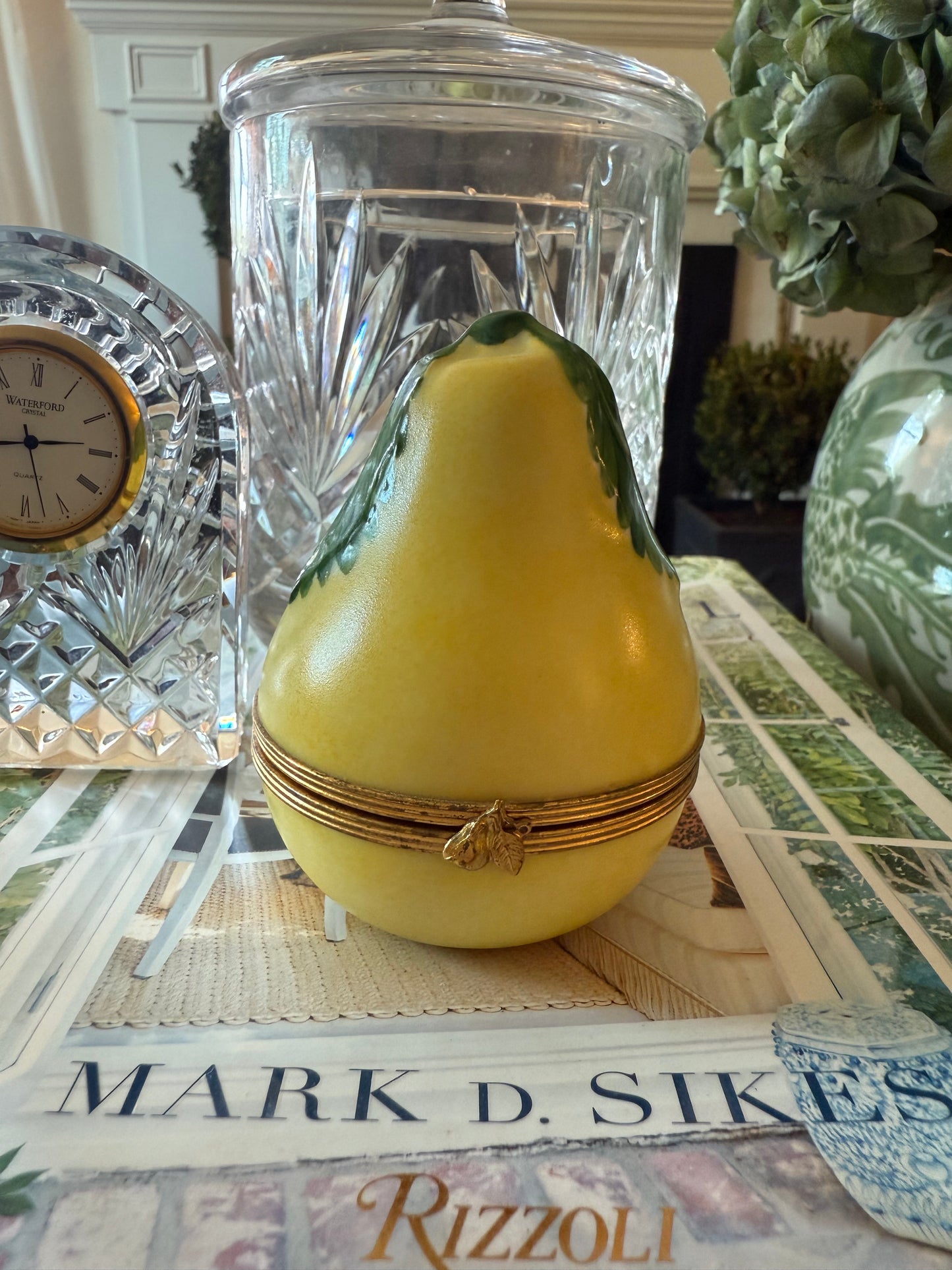 Vintage Hand Painted Limoges-Pear W/Rare Matching Pair Clasp