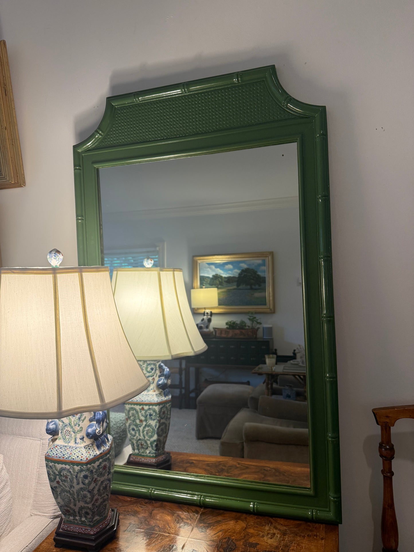 Faux bamboo mirror