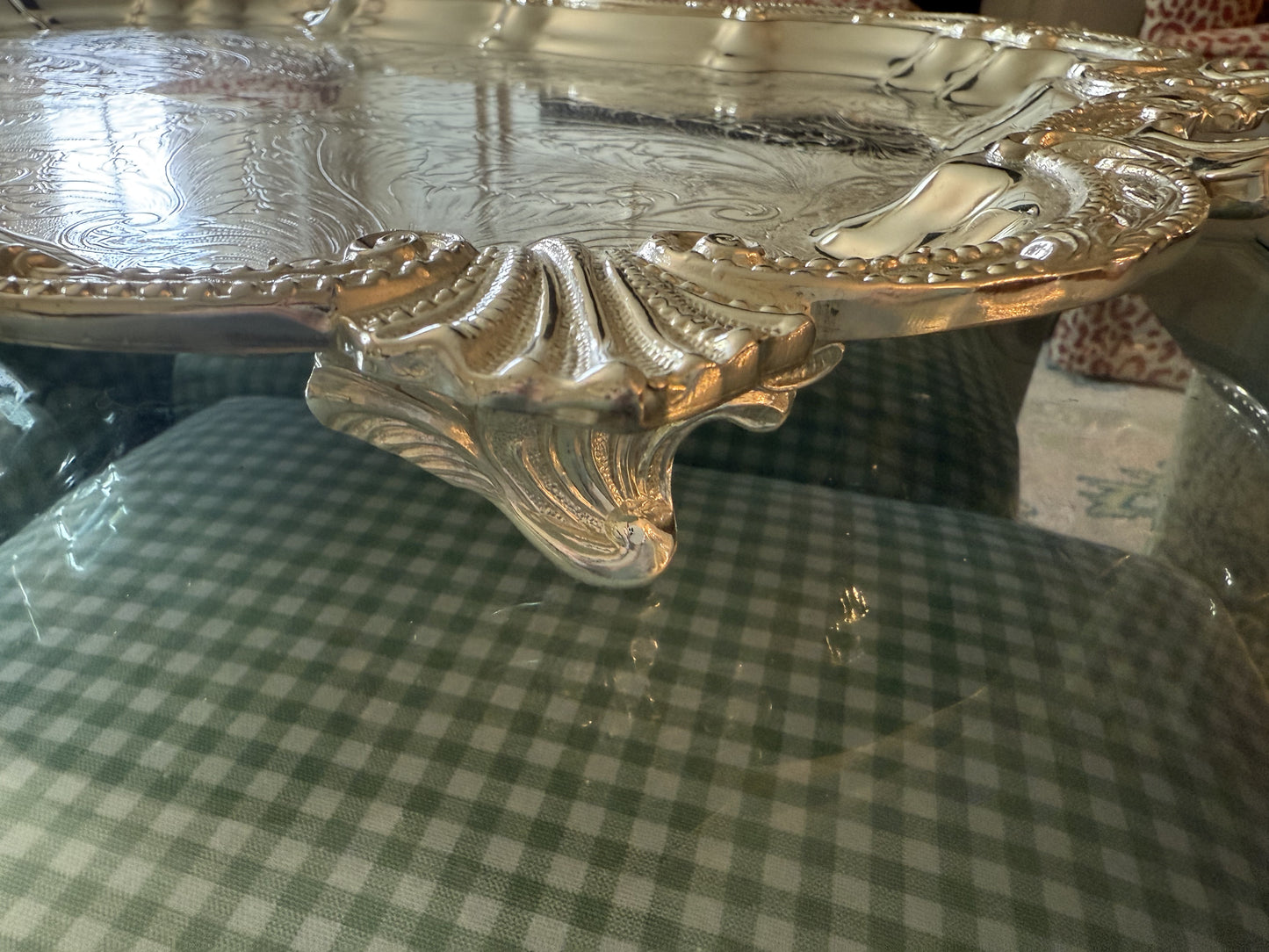 Baltimore Silver Co. Ornate Footed Serving Tray with Handles