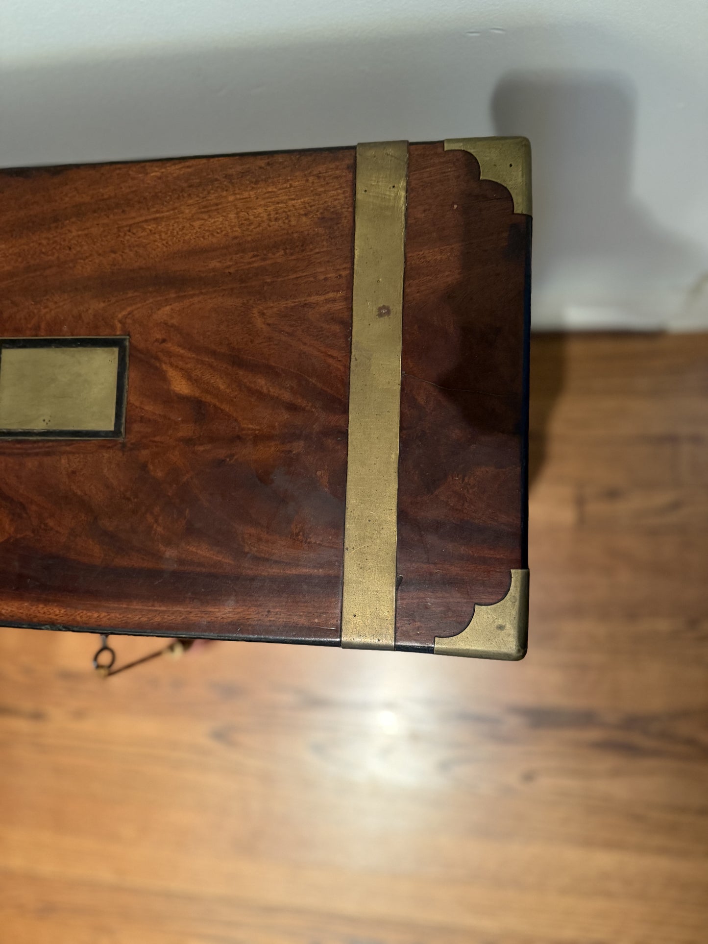 19th Century English Walnut and Brass Lapdesk on Stand