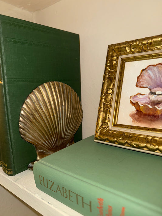 Pair of Brass Clam Shell Bookends