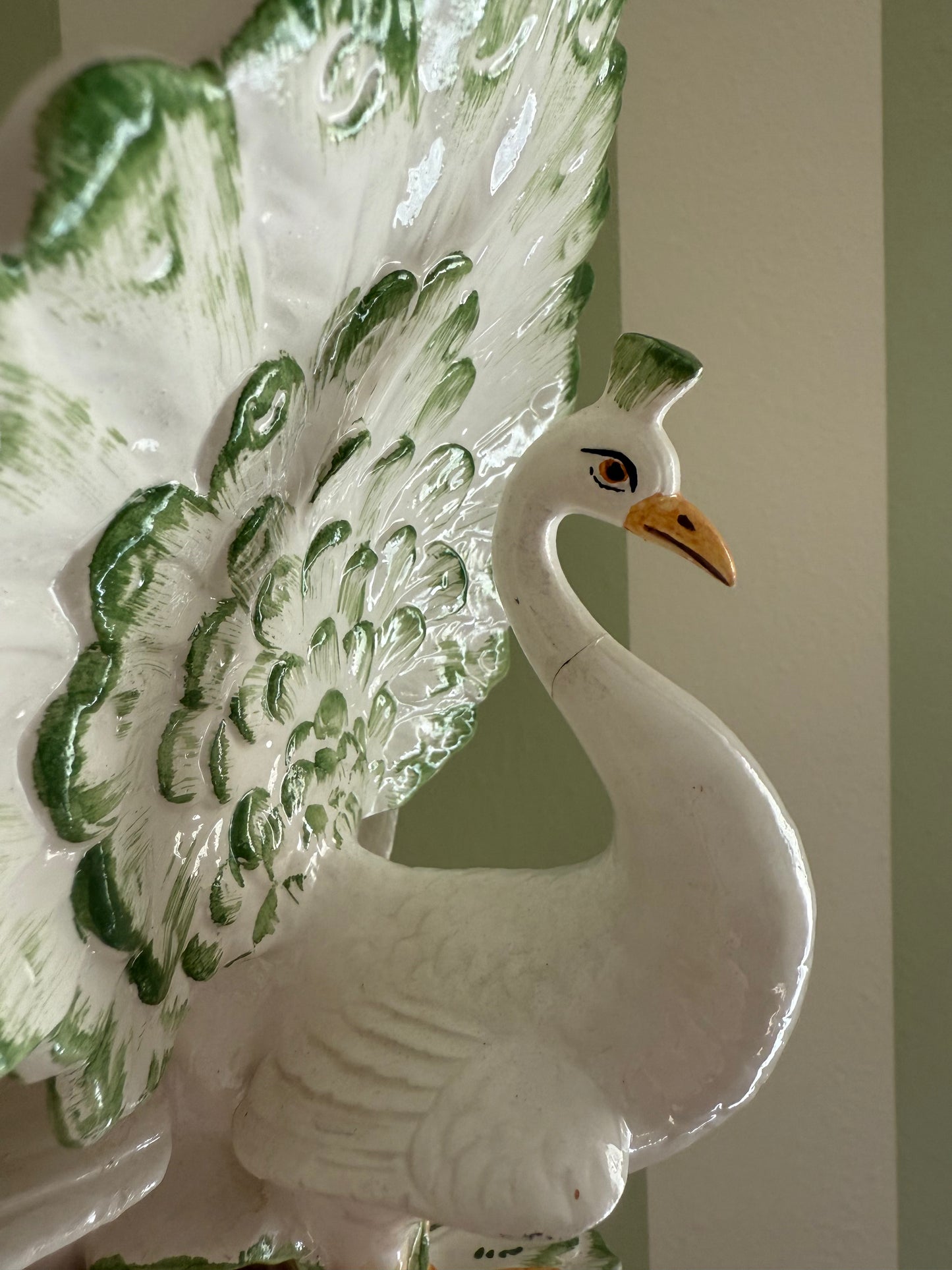 Italian Ceramic Peacock planter