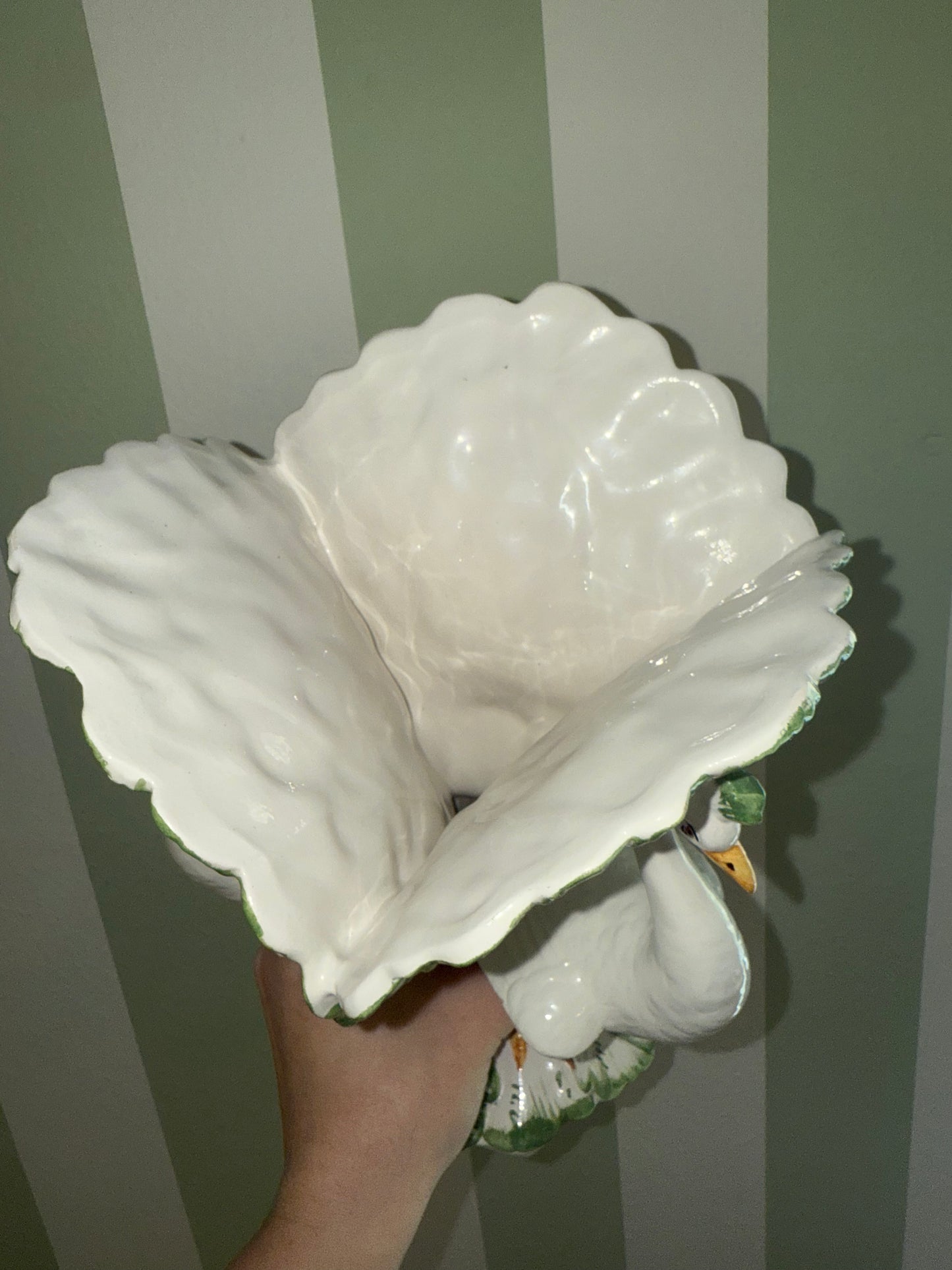 Italian Ceramic Peacock planter