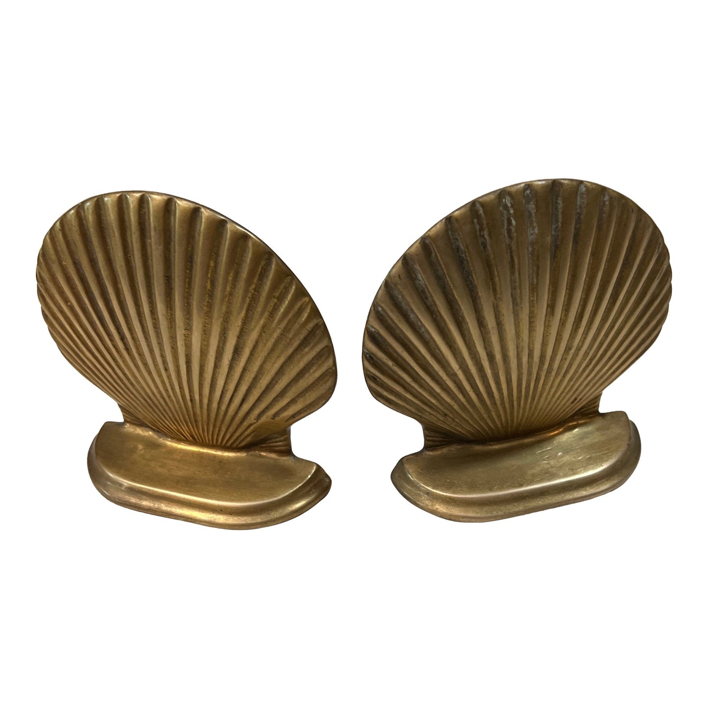 Pair of Brass Clam Shell Bookends