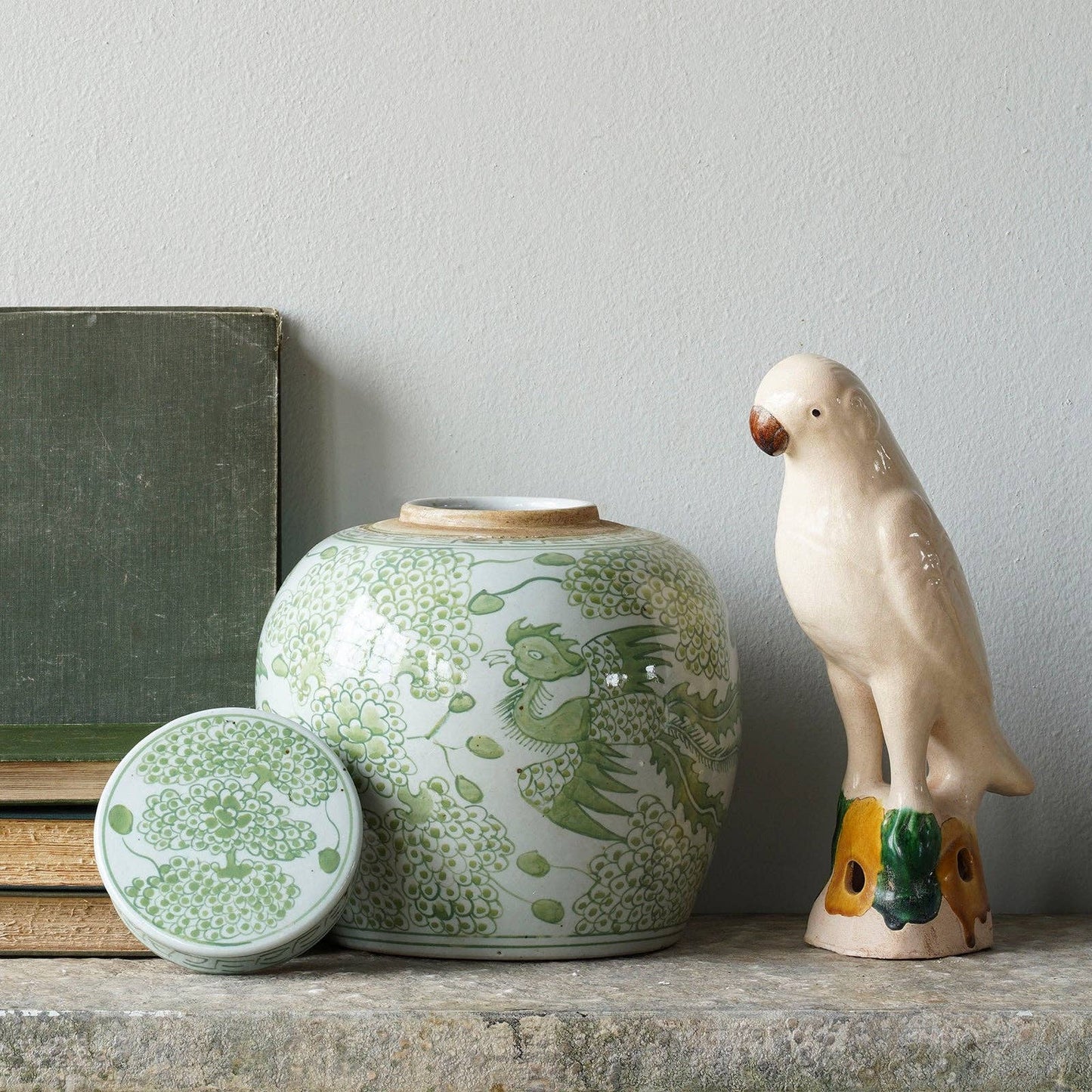 Jingdezhen Hand-Painted Ginger Jar, Green